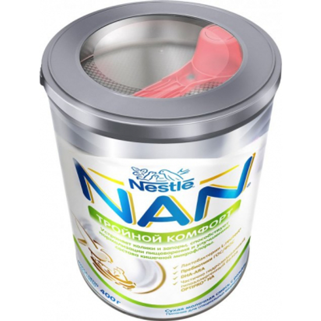 Детская смесь Nestle NAN Тройной комфорт с рождения, 400 г (7613035351462) - изображение 4