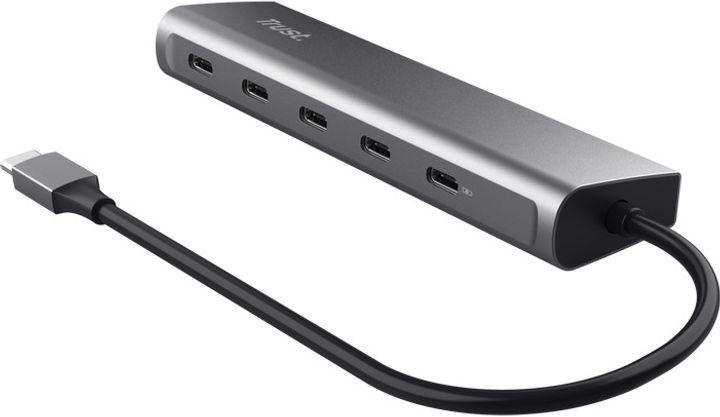 USB-хаб 5в1 Trust Halyx 1 x USB-C + 4 x USB-C 3.2 Gen1 Сріблястий (8713439251364) - зображення 2