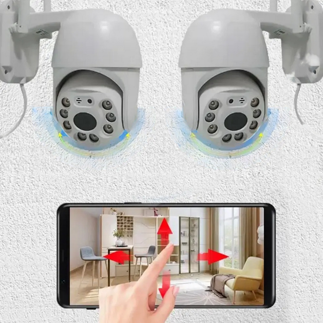 Поворотная уличная WIFI камера видеонаблюдения IP CAMERA CAD N3 360/90 влагозащита IP66 Функция записи звука День/ночь SD карта - изображение 6