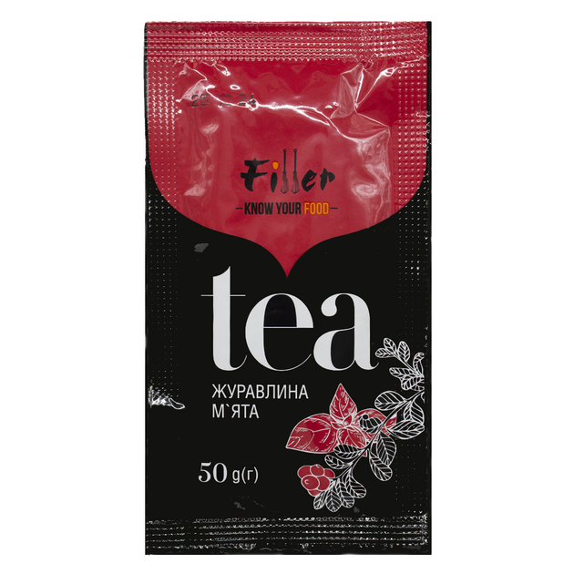Концентрат чаю "Журавлина м'ята" 50г ТМ Filler food - зображення 1