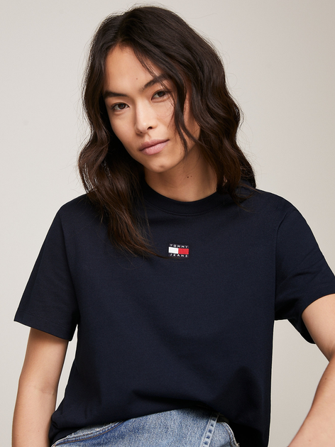 Koszulka damska bawełniana Tommy Jeans DW0DW17391-C1G L Granatowa (8720645918912) - obraz 4