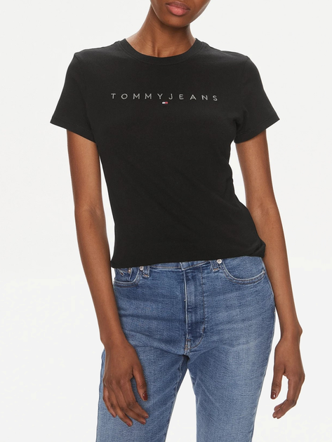 Koszulka damska bawełniana Tommy Jeans DW0DW17827-BDS L Czarna (8720646693931) - obraz 1