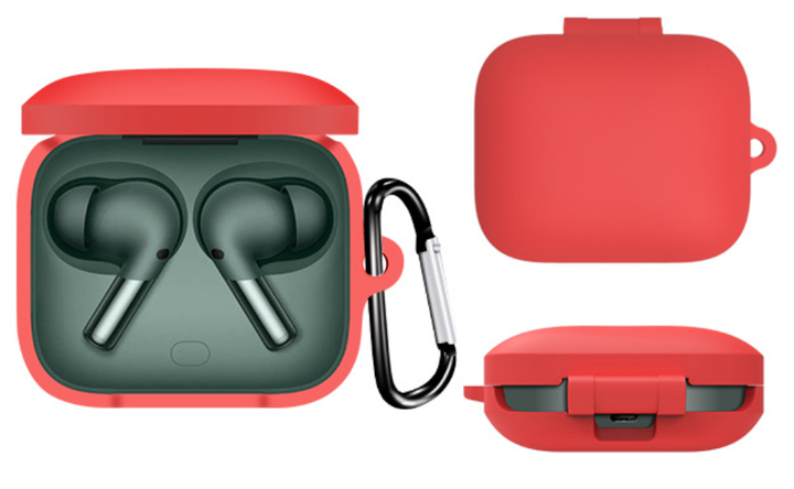 Чохол-накладка DK Silicone Candy Friendly з карабіном для OnePlus Buds Pro 2 (red) - зображення 2
