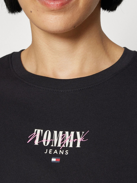 Футболка бавовняна жіноча Tommy Jeans DW0DW17839-BDS XS Чорна (8720646673735) - зображення 3