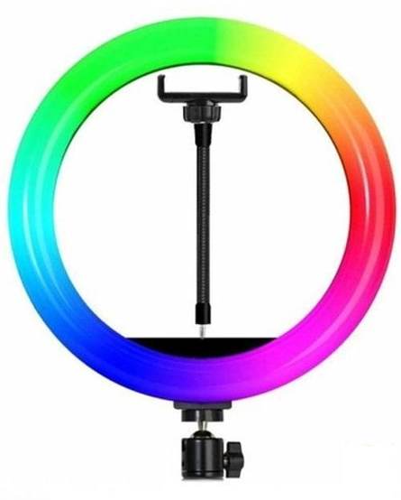 Кольцевая LED лампа RGB MJ26 с держателем для телефона 26 см с 17 режимами цветного свечения Проводной пульт USB 5 В 2A - Фото 8 Кольцевая LED лампа RGB MJ26 с держателем для телефона 26 см с 17 режимами цветного свечения Проводной пульт USB 5 В 2A - изображение 8