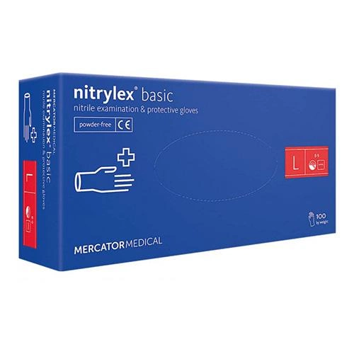 Рукавиці Nitrylex Basic нітрилові L 100 шт. Темно-сині/фіолетові (124498) - зображення 1