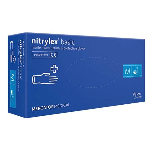 Рукавиці Nitrylex Basic нітрилові M 100 шт. Темно-сині/фіолетові (123491) - зображення 1