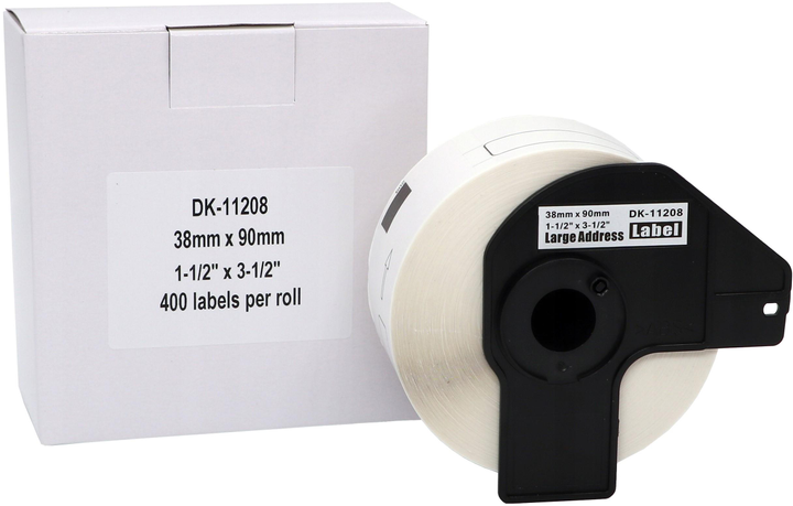 Етикеточна стрічка Brother P-Touch 38 мм 9 м Black/White (DK11208) - зображення 1