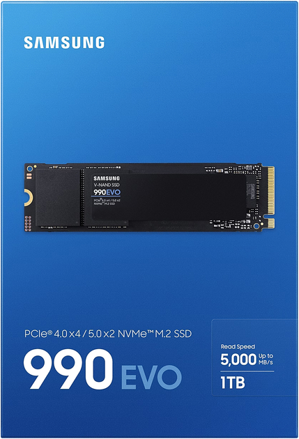 SSD диск Samsung 990 Evo 1TB M.2 PCIe 4.0 x4/5.0 x2 NVMe 2.0 V-NAND TLC (MZ-V9E1T0BW) - изображение 5