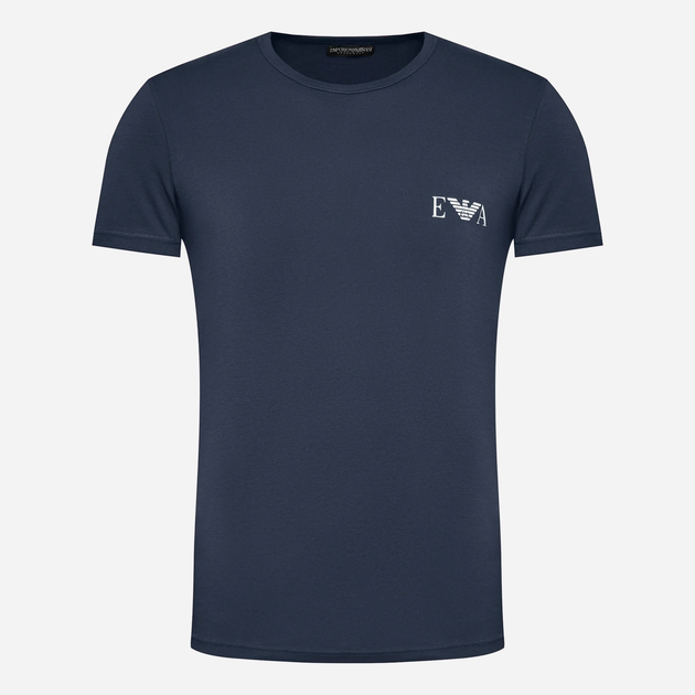 Набір футболок бавовняних довгих чоловічих Emporio Armani 3F715111670-57336 S 2 шт Синій/Бордовий з принтом (8056787660793) - зображення 5