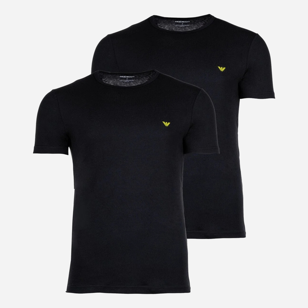 Набір бавовняних футболок чоловічих Emporio Armani 3F722111267-23820 XL 2 шт Чорний (8056787659759) - зображення 1