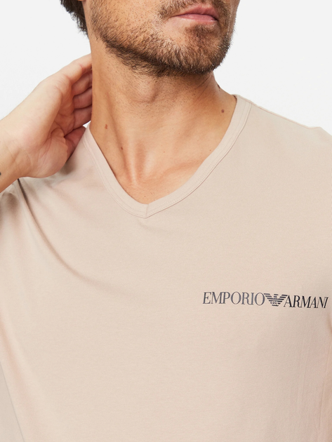 Zestaw koszulek męskich Emporio Armani 3F717111849-11350 L 2 szt Niebieski/Beżowy (8057767239602) - obraz 4