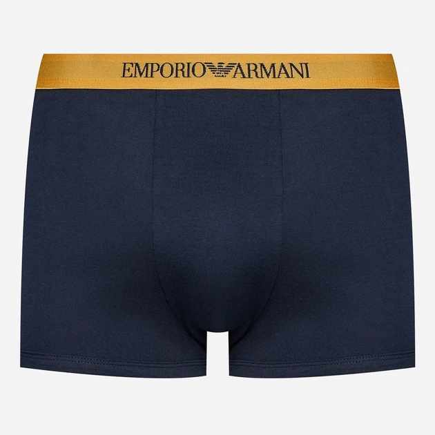 Набір трусів-боксерів чоловічих бавовняних Emporio Armani 3F722111625-22036 S 3 шт Синій/Гірчичний (8056787660632) - зображення 4