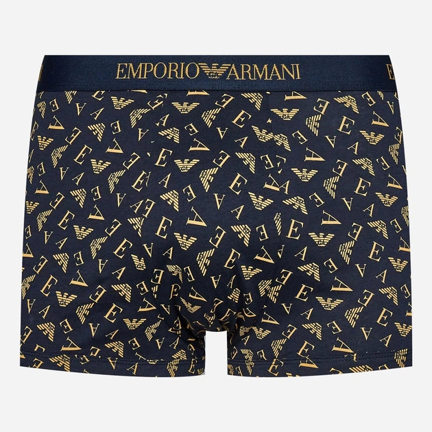 Набір трусів-боксерів чоловічих бавовняних Emporio Armani 3F722111625-22036 S 3 шт Синій/Гірчичний (8056787660632) - зображення 5