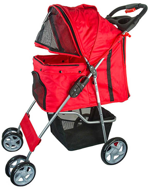 Składany wózek dla kotów i psów Pawise Stroller For Cats And Dogs 68 x 46 x 100 cm Red (8886467525056) - obraz 1