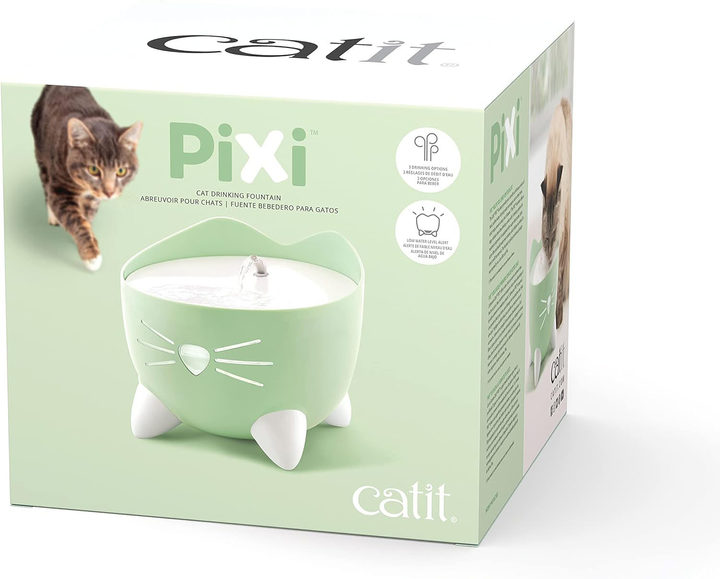 Fontanna dla kotów Catit Pixi Cat Water Fountain 2.5 L Green (0022517437209) - obraz 2