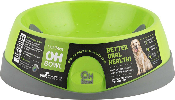 Miska dla psów LickiMat Dog Bowl Oral Hygiene Bowl M 22 x 7.2 cm 500 ml Green (9349785000012) - obraz 1