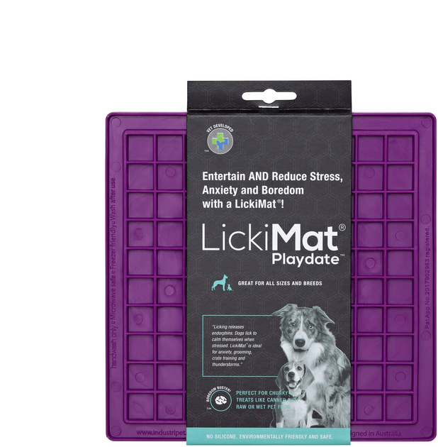 Mata na smakołyki dla psów LickiMat Dog Bowl Playdate 20 x 20 cm Purple (9349785005055) - obraz 1