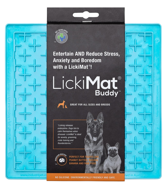 Килимок для ласощів для собак LickiMat Dog lick mat Buddy 20 x 20 см Light Blue (9349785000630) - зображення 1