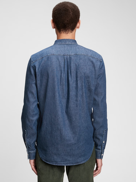 Koszula jeansowa przejściowa męska GAP 736872-01 S Granatowa (1200056670809) - obraz 2