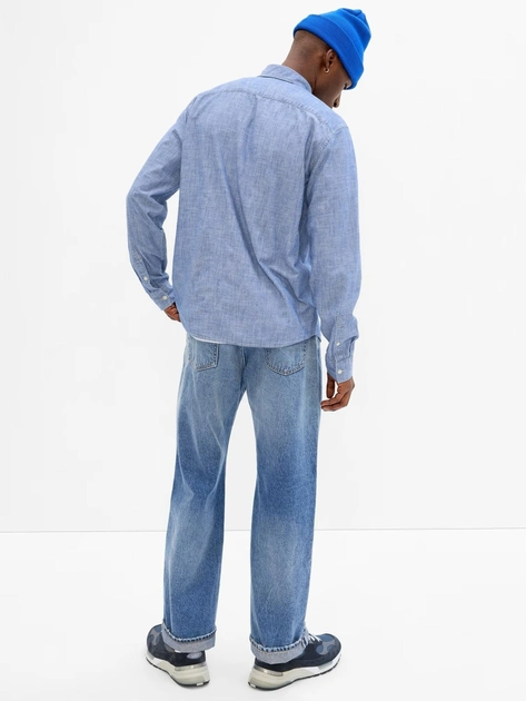 Koszula jeansowa przejściowa męska GAP 543056-01 L Niebieska (1200118689503) - obraz 2
