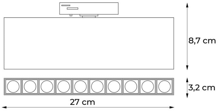 Lampa szynowa DPM X-Line LED liniowa regulowana 10 W 750 lm biała (STF2-10W-W) - obraz 5