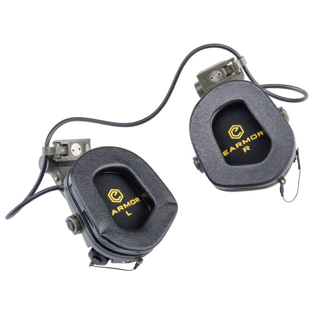 Активні захисні навушники Earmor M31X MARK3 ARC (FG) Olive з кріпленням на шолом - изображение 2