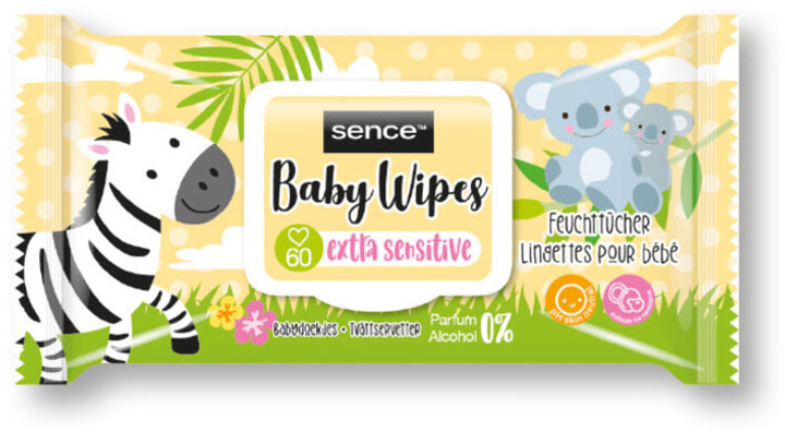 Chusteczki nawilżane dla dzieci Sence Baby Wipes Extra Sensitive 60 szt (8718924874097) - obraz 1