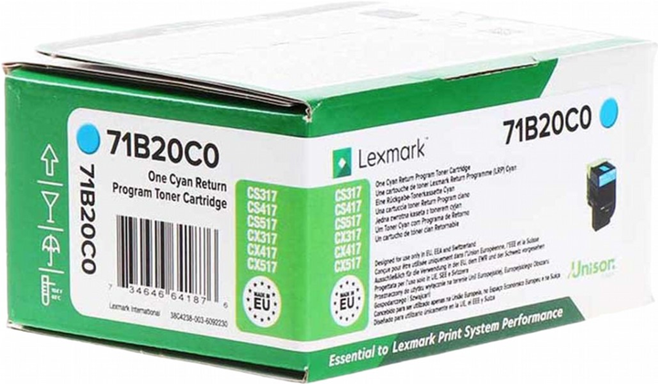Toner Lexmark CS/CX317/417/517 Cyan (71B20C0) - obraz 1