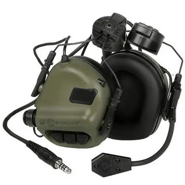 Активные наушники с микрофоном earmor M32H MOD3 без оголовья олива - изображение 1