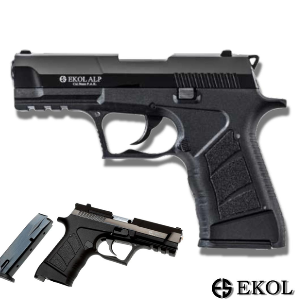 Стартовий пістолет Ekol Alp + 20 патронів, Сигнальний пістолет під холостий патрон 9мм, Шумовий - зображення 2