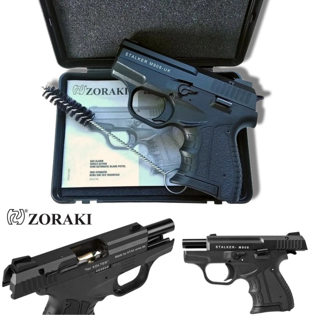 Стартовый пистолет Stalker M906 Black, Сигнальный пистолет под холостой патрон 9мм, Шумовой - изображение 2
