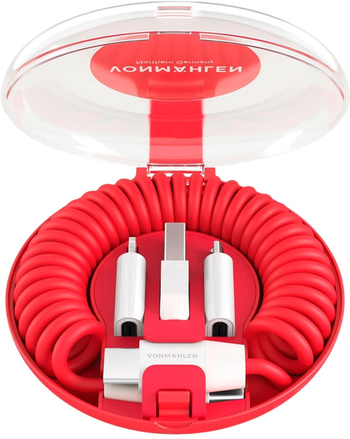 Кабель Vonmahlen Allroundo C USB Type-C - USB Type-A + micro-USB - Apple Lightning 0.75 м Red (ALC00004) - зображення 1