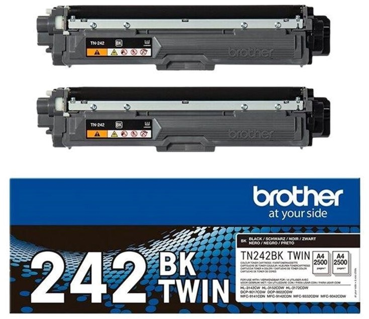 Zestaw tonerow Brother TN-242BKTWIN Black 2 x 2 500 stron (TN242BKTWIN) - obraz 1