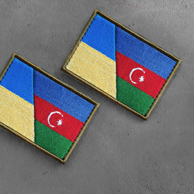 Шеврон нашивка IDEIA на липучці прапор України та Азербайджану, вишитий патч 6х8 см (2200004269207) - зображення 2