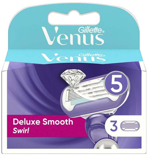 Змінні картриджі для бритви Gillette Venus Deluxe Smooth Swirl 3 шт (7702018566808) - зображення 1