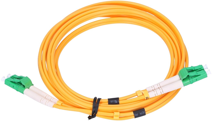 Patchcord optyczny Extralink LC/APC - LC/APC SM Duplex 1 m Yellow (EX.1308) - obraz 1