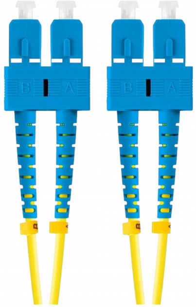 Patchcord optyczny Lanberg SM SC/UPC - SC/UPC Simplex G657a1 3 mm 2 m Yellow (FO-SUSU-SS11-0020-YE) - obraz 1