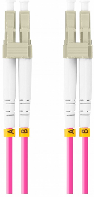 Patchcord optyczny Lanberg MM LC/UPC - LC/UPC Duplex om4 3 mm 10 m Violet (FO-LULU-MD41-0100-VT) - obraz 1