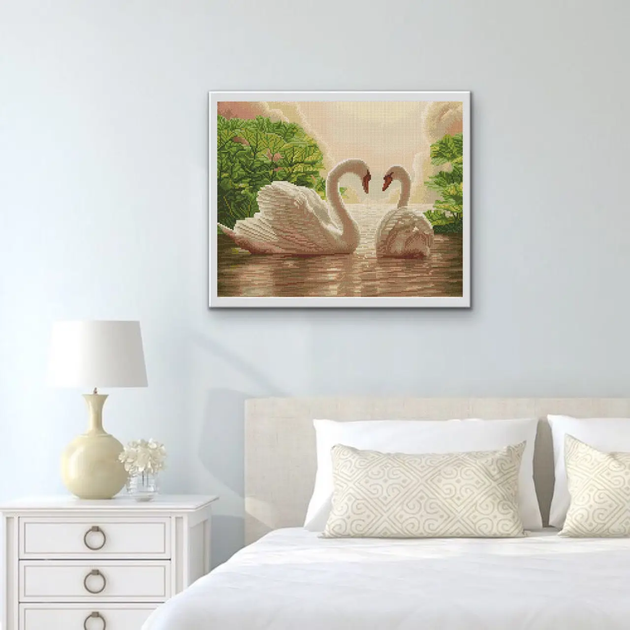 Алмазна мозаїка Пара лебедів 40х50 см ColorArt SP022 - зображення 6