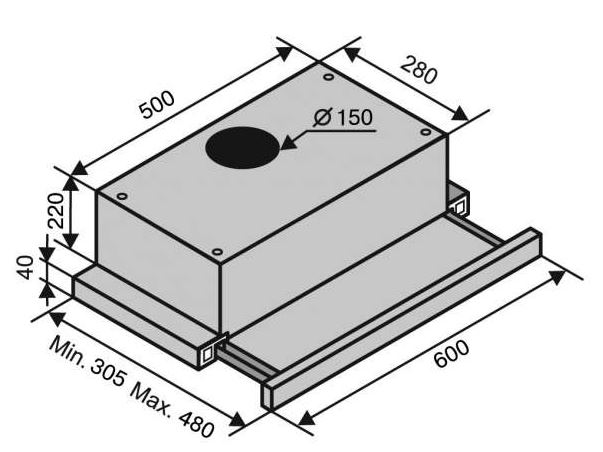 Вытяжка Ventolux GARDA 60 BK (1100) SMD LED - изображение 7