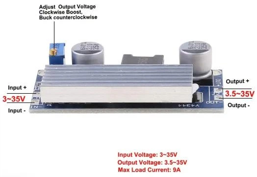 DC-DC Повышающий преобразователь XL6009 3,5V-35V 6A с радиатором – фото ...