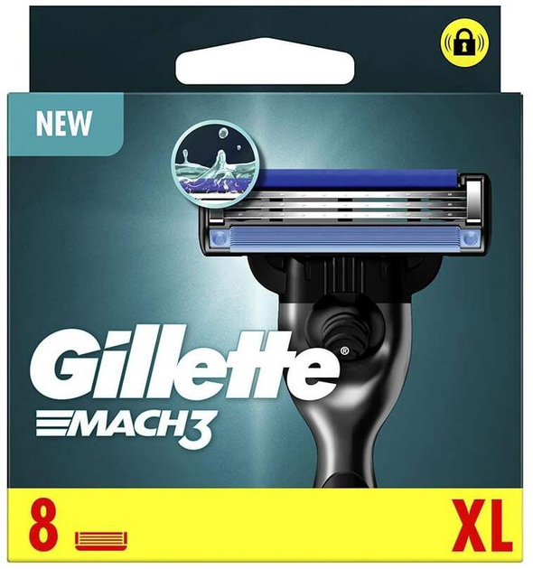 Сменные картриджи для бритвы Gillette Mach 3 Shaving Razor 8 шт ...