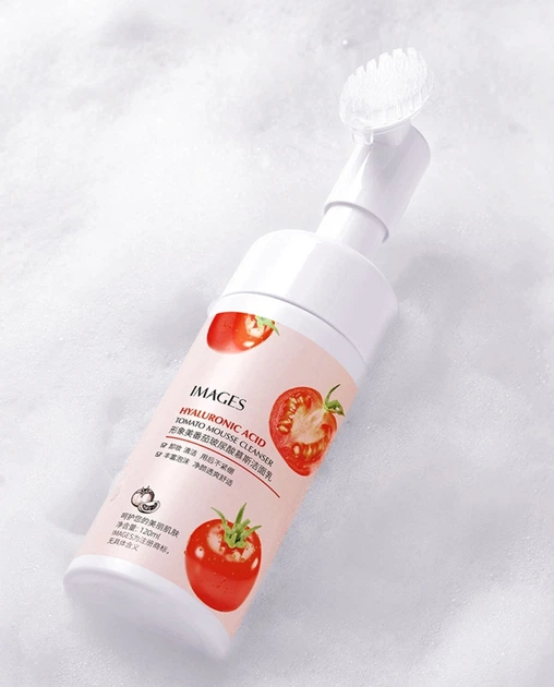 Пенка для умывания со щеточкой с томатами и гиалуроновой кислотой Images Tomato Hyaluronic Acid 120 g - изображение 3