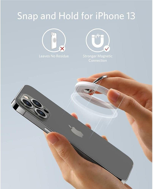 Магнітний тримач для телефону Anker Grip MagGo White (A25A0G21) - зображення 2