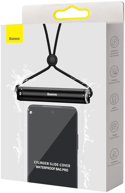 Etui wodoodporne Baseus 7.2" ze smyczą na szyję Black (FMYT000001) - obraz 9