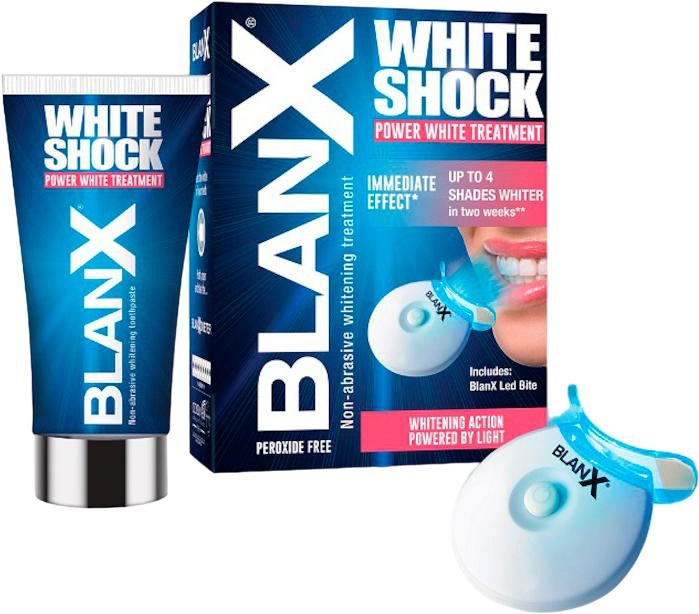 Pasta do zębów BlanX White Shock Treatment + aktywator Led Bite 50 ml (8017331055427) - obraz 1