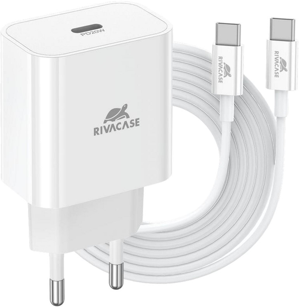 Зарядний пристрій для телефону Rivacase 20W USB Type-C Quick Charge 3.0 White (PS4101WD4WHITE) - зображення 1