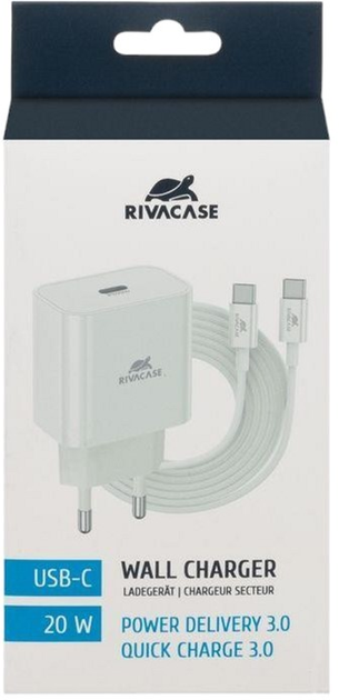 Ładowarka do telefonu Rivacase 20W USB Type-C Quick Charge 3.0 White (PS4101WD4WHITE) - obraz 2
