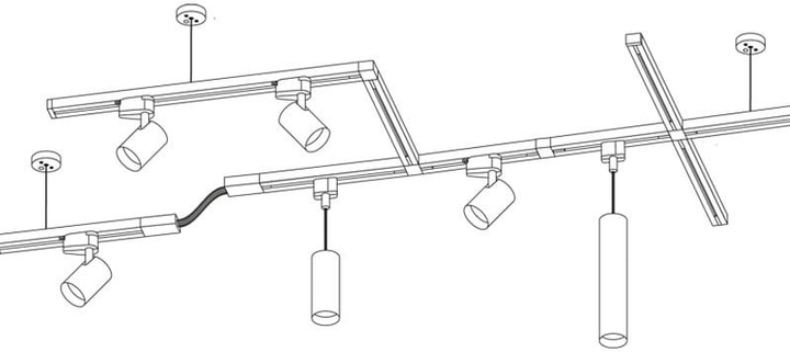 Lampa wiszaca szynowa DPM X-Line LED 12 W 753 lm 60 cm czarna (STP-12W-60B) - obraz 4